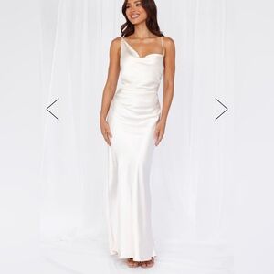 Hello Molly The Madeline Cowl Dress, Pearl, XS NWT